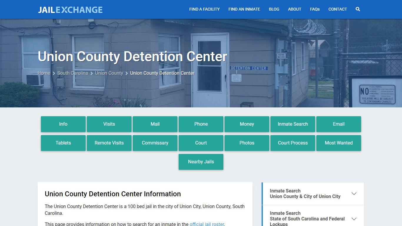 Union County Detention Center, SC Inmate Search, Information
